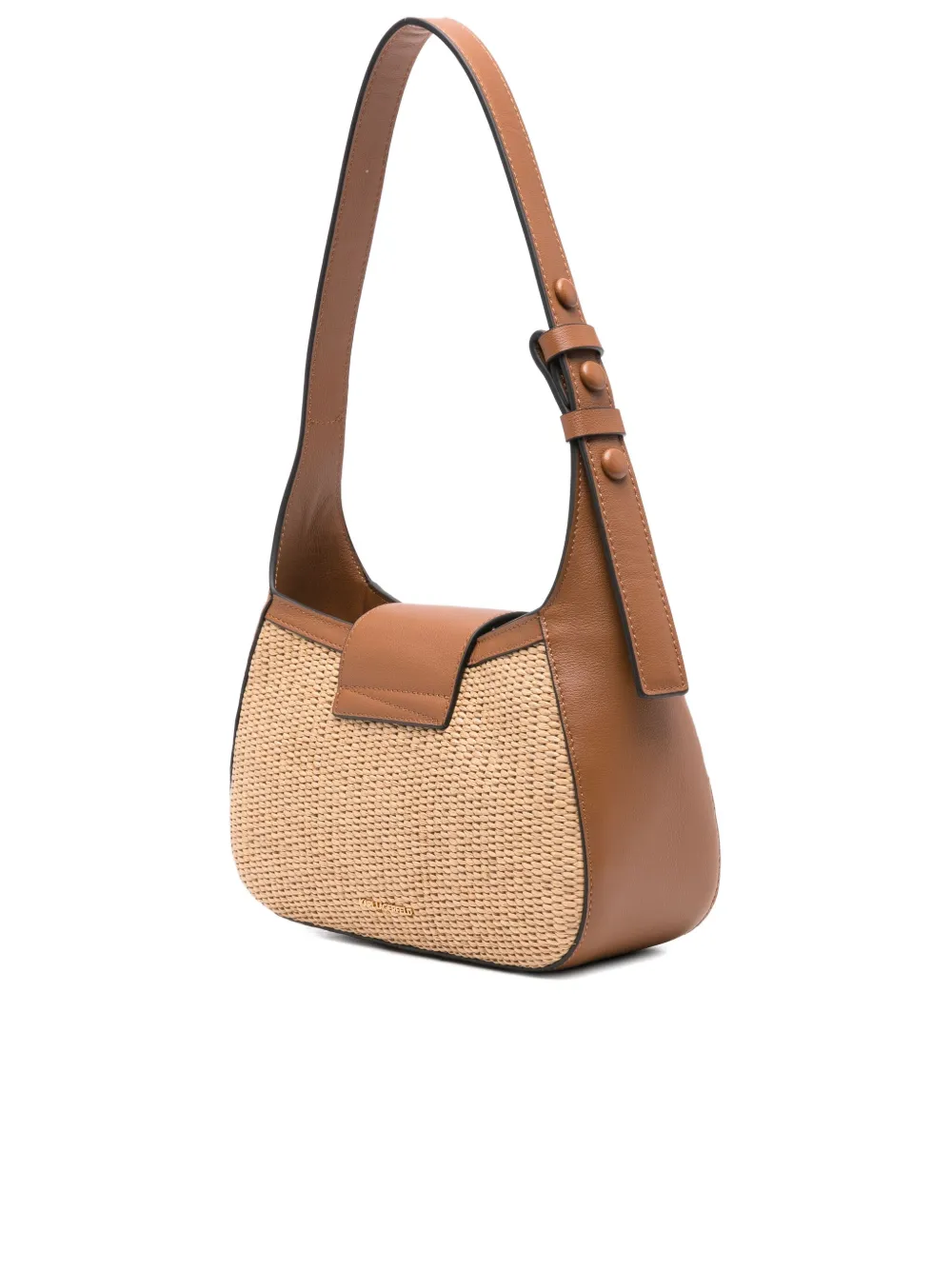 Karl Lagerfeld K Signature geweven leren schoudertas Beige