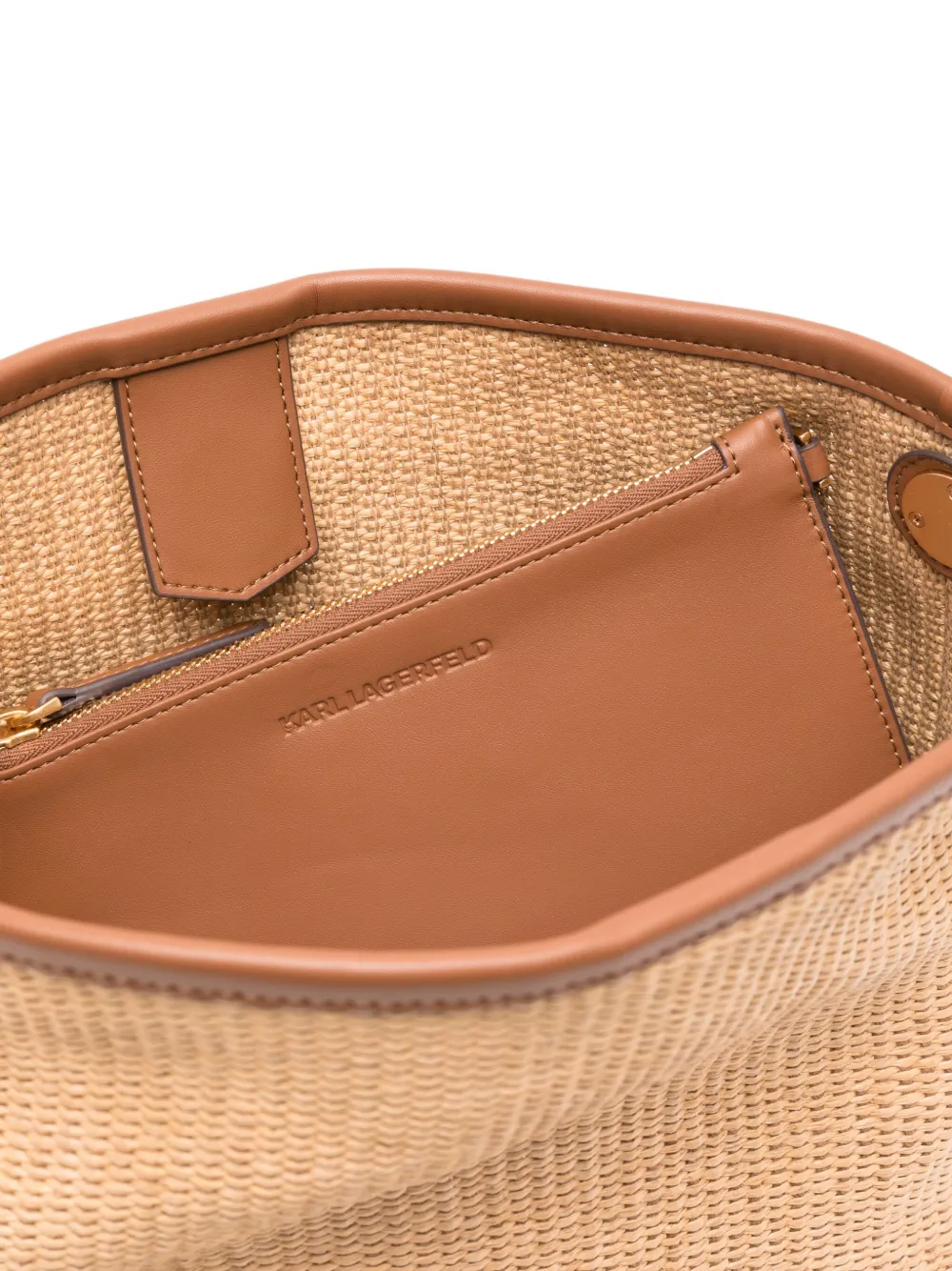 Karl Lagerfeld K Autograph geweven tas met kettingbandje Beige
