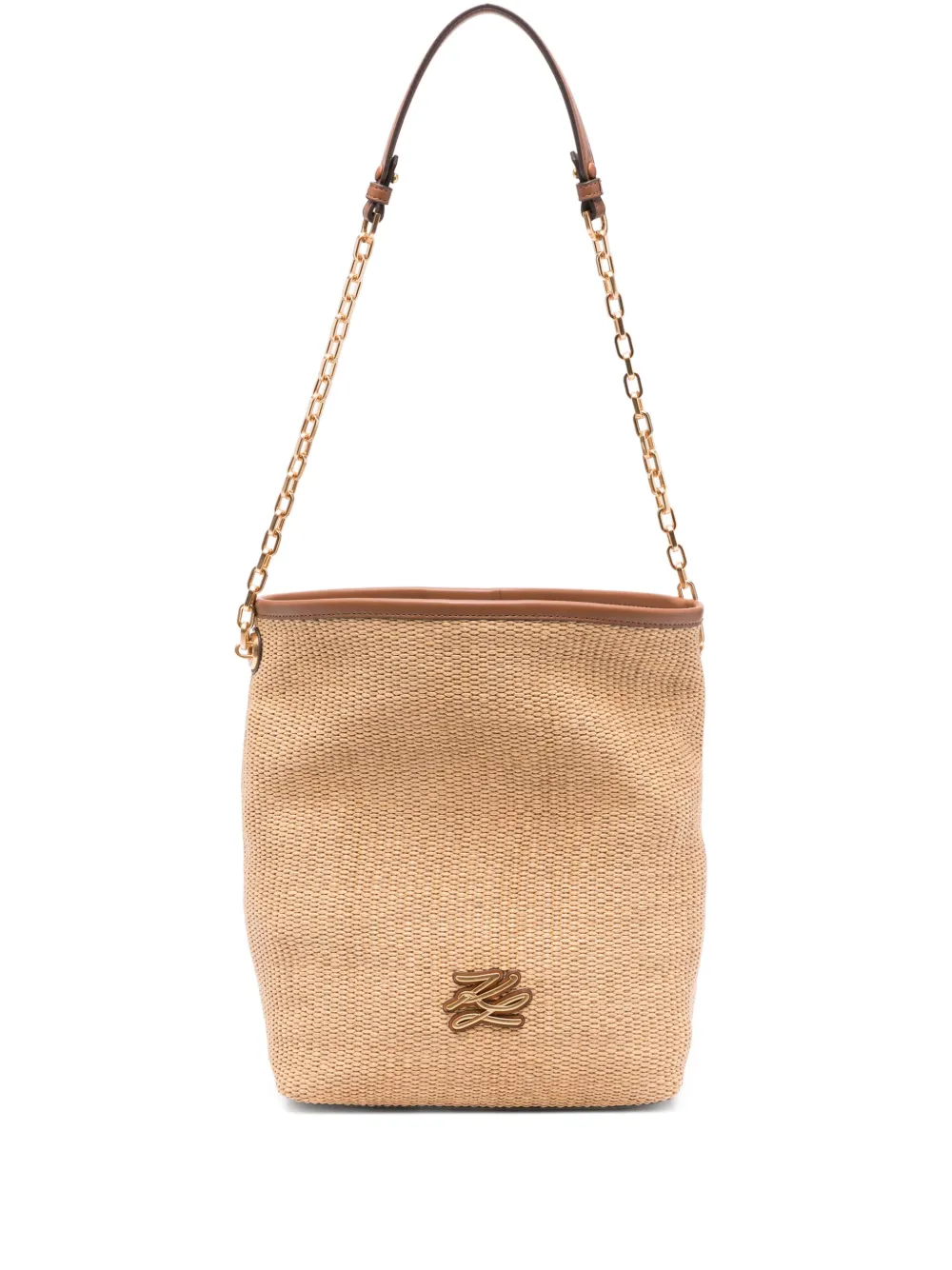 Karl Lagerfeld K Autograph geweven tas met kettingbandje Beige