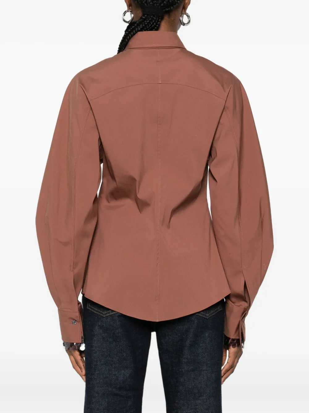 Brunello Cucinelli Long-sleeve Layered Shirt In Brown