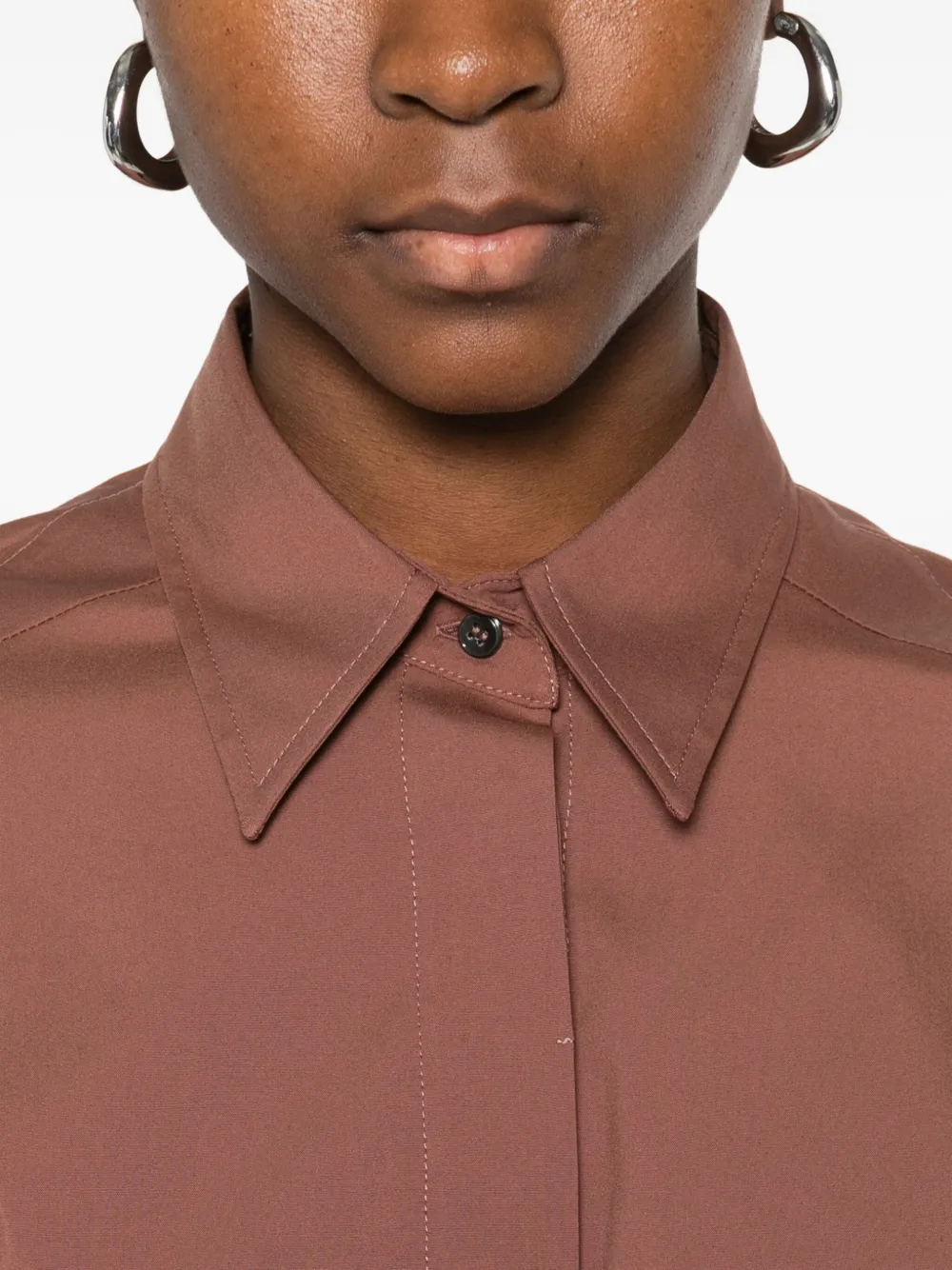 Brunello Cucinelli Long-sleeve Layered Shirt In Brown