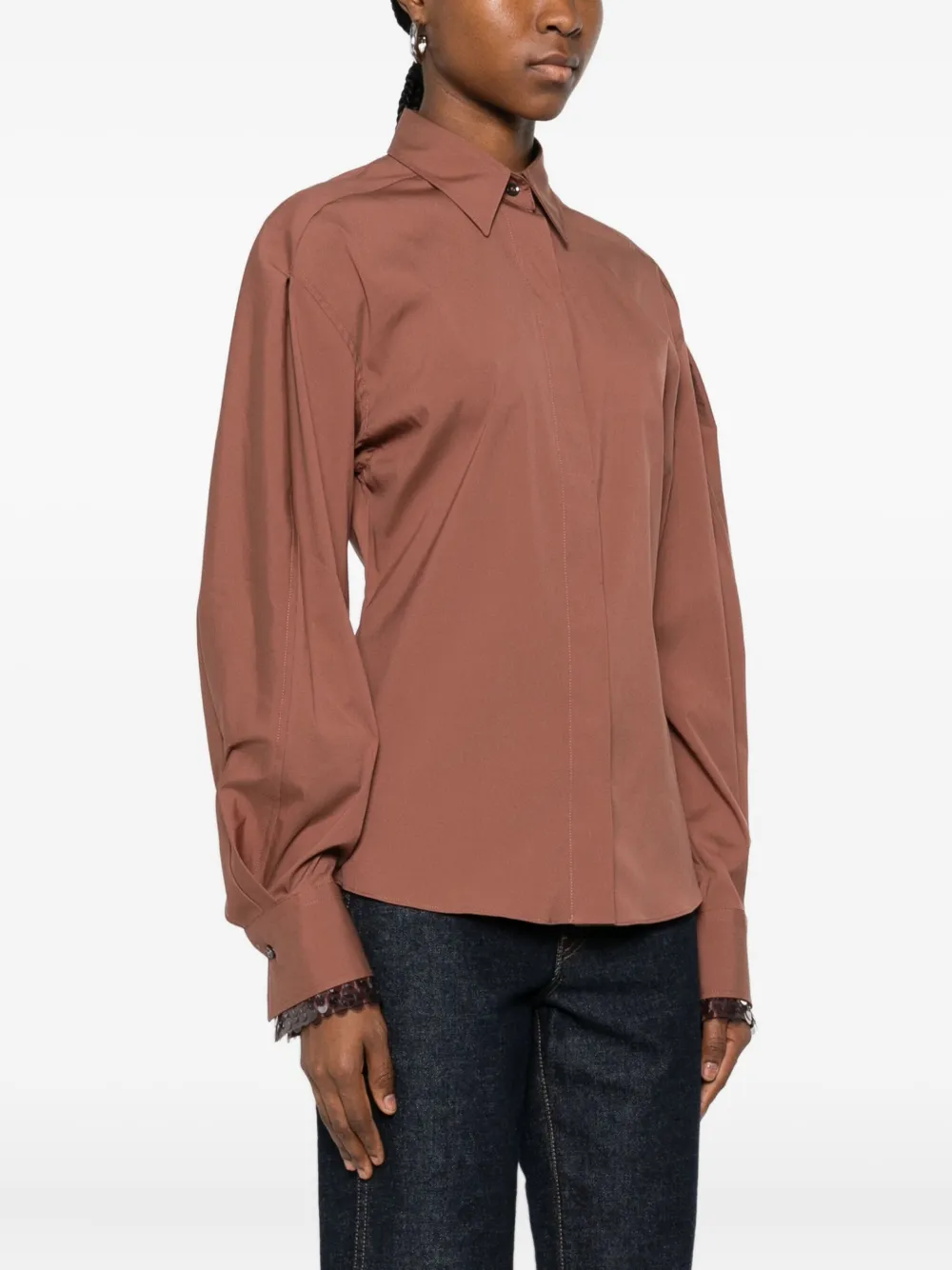 Brunello Cucinelli Long-sleeve Layered Shirt In Brown
