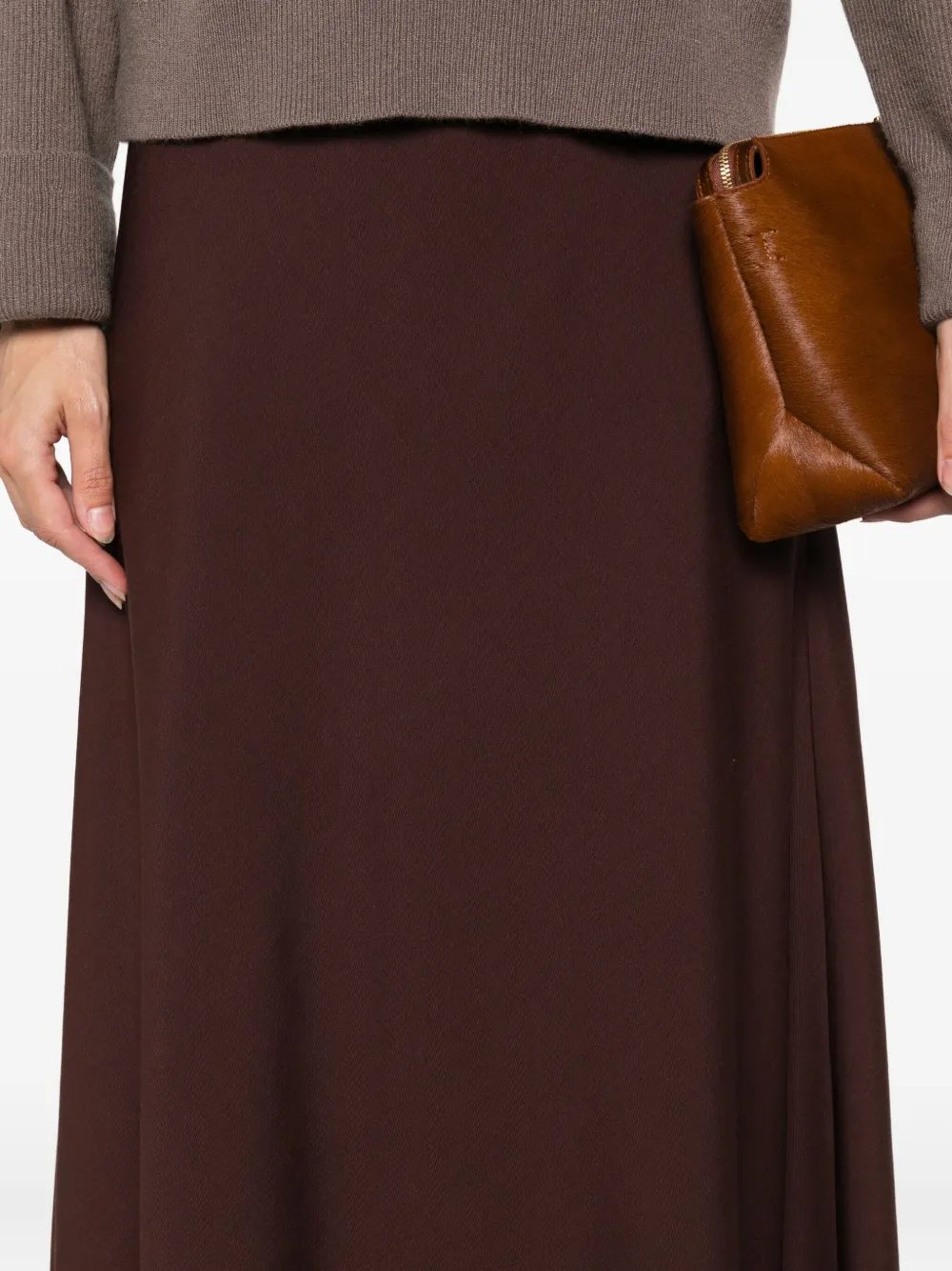 Brunello Cucinelli flared knitted skirt Bruin
