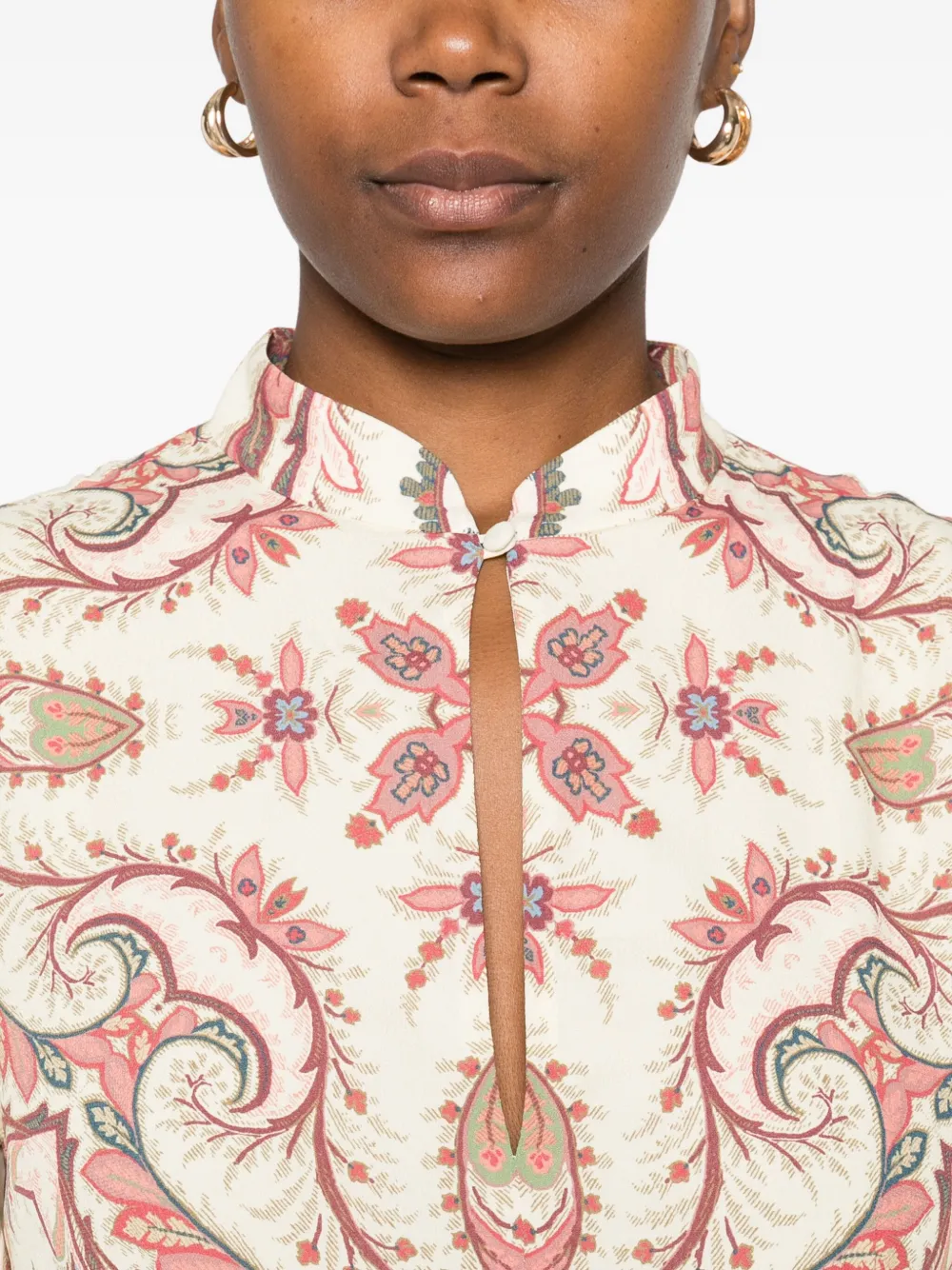 Etro Paisley-print Midi Dress In Neutral
