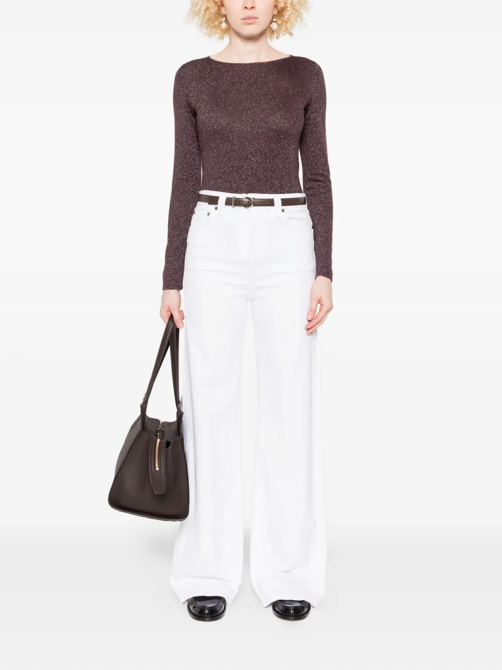 Brunello Cucinelli glitter-detail boat-neck sweater | Jumpers | Image 2