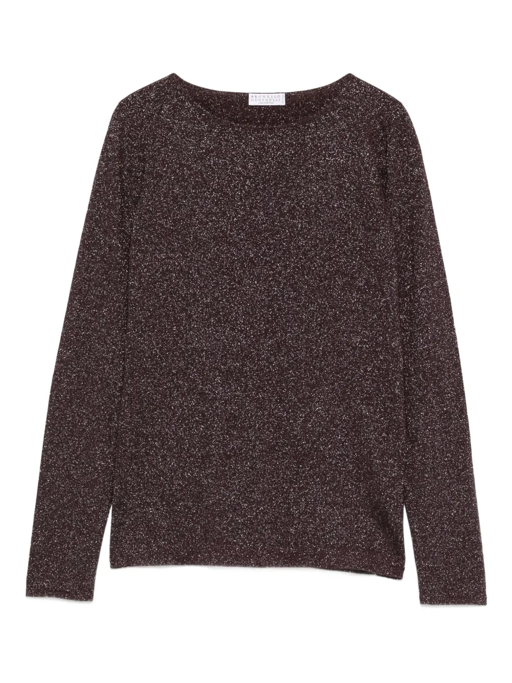 Brunello Cucinelli glitter-detail boat-neck sweater | Purple | Image 1
