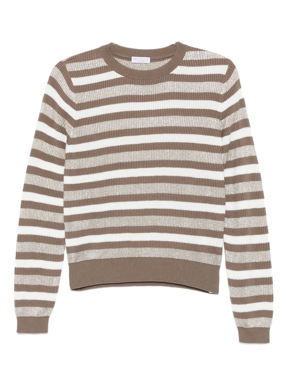 Brunello Cucinelli Striped Crew-neck Sweater In Multi