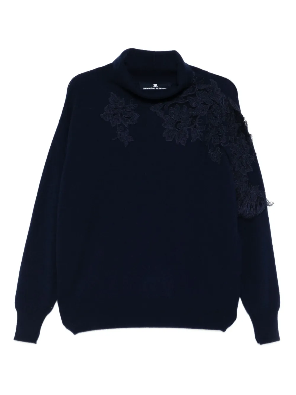 Ermanno Scervino suéter con aplique de encaje | azul | Image 1