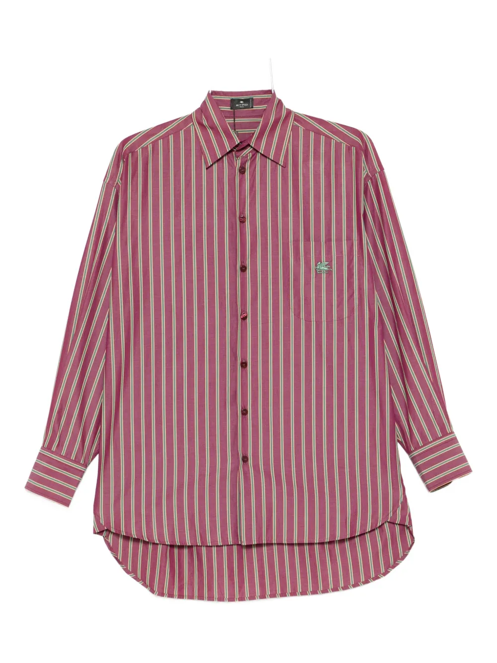 Etro Striped Chest-pocket Shirt In Red