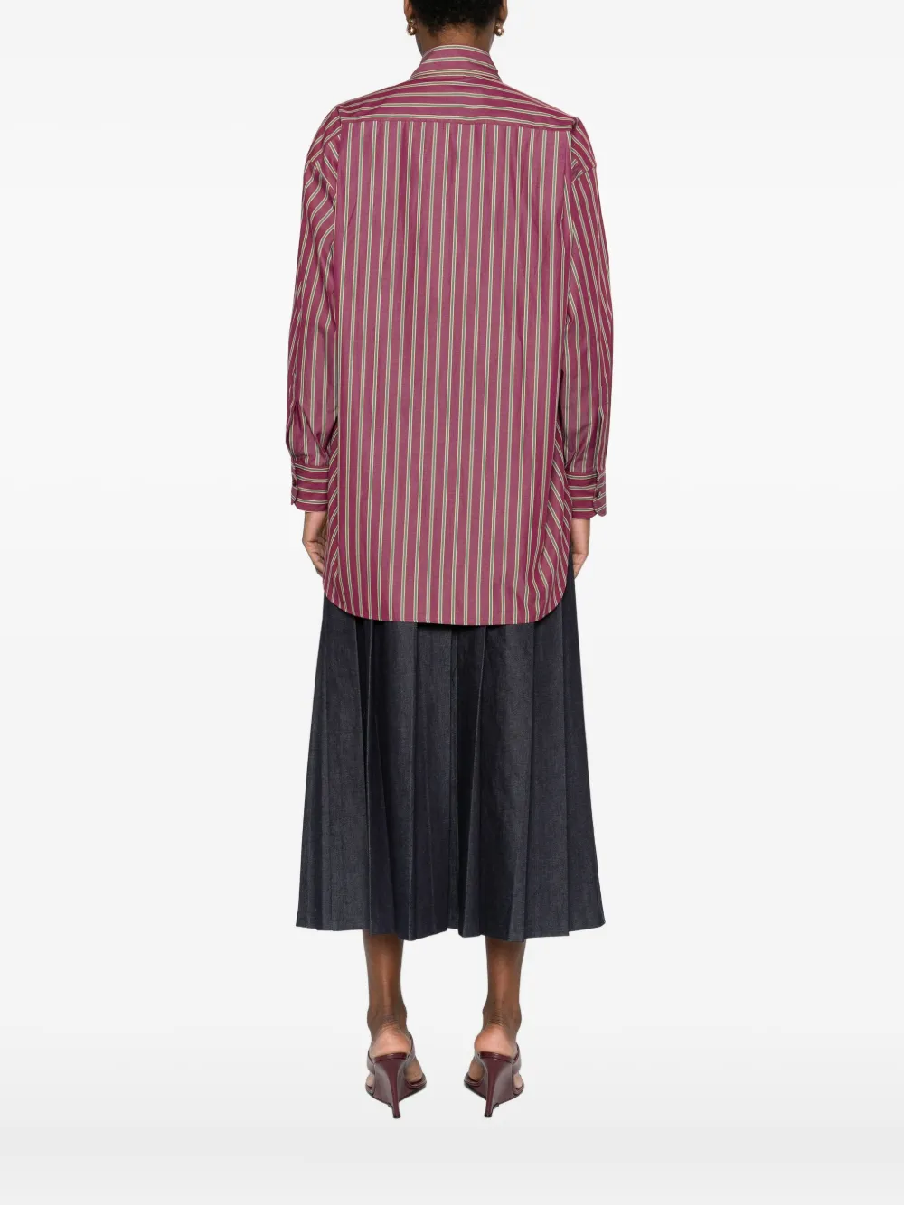 Etro Striped Chest-pocket Shirt In Red