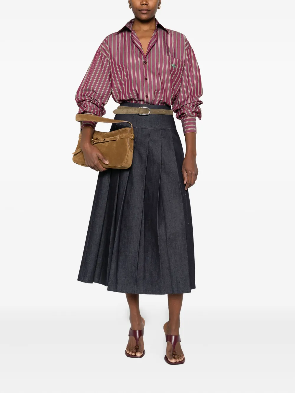 ETRO striped chest-pocket shirt - Rood