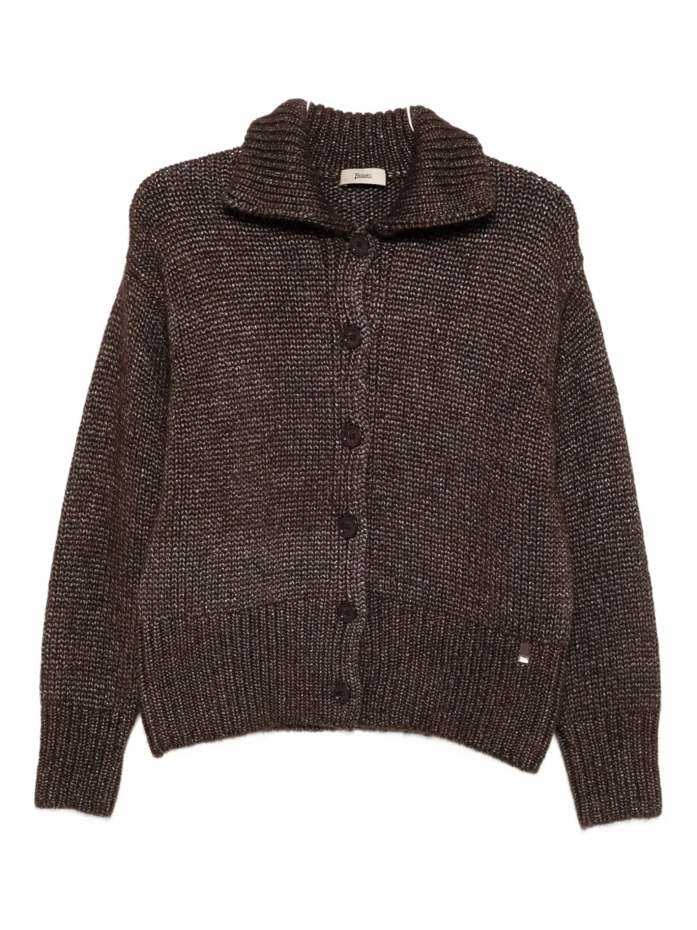 Herno Button-front Cardigan In Brown
