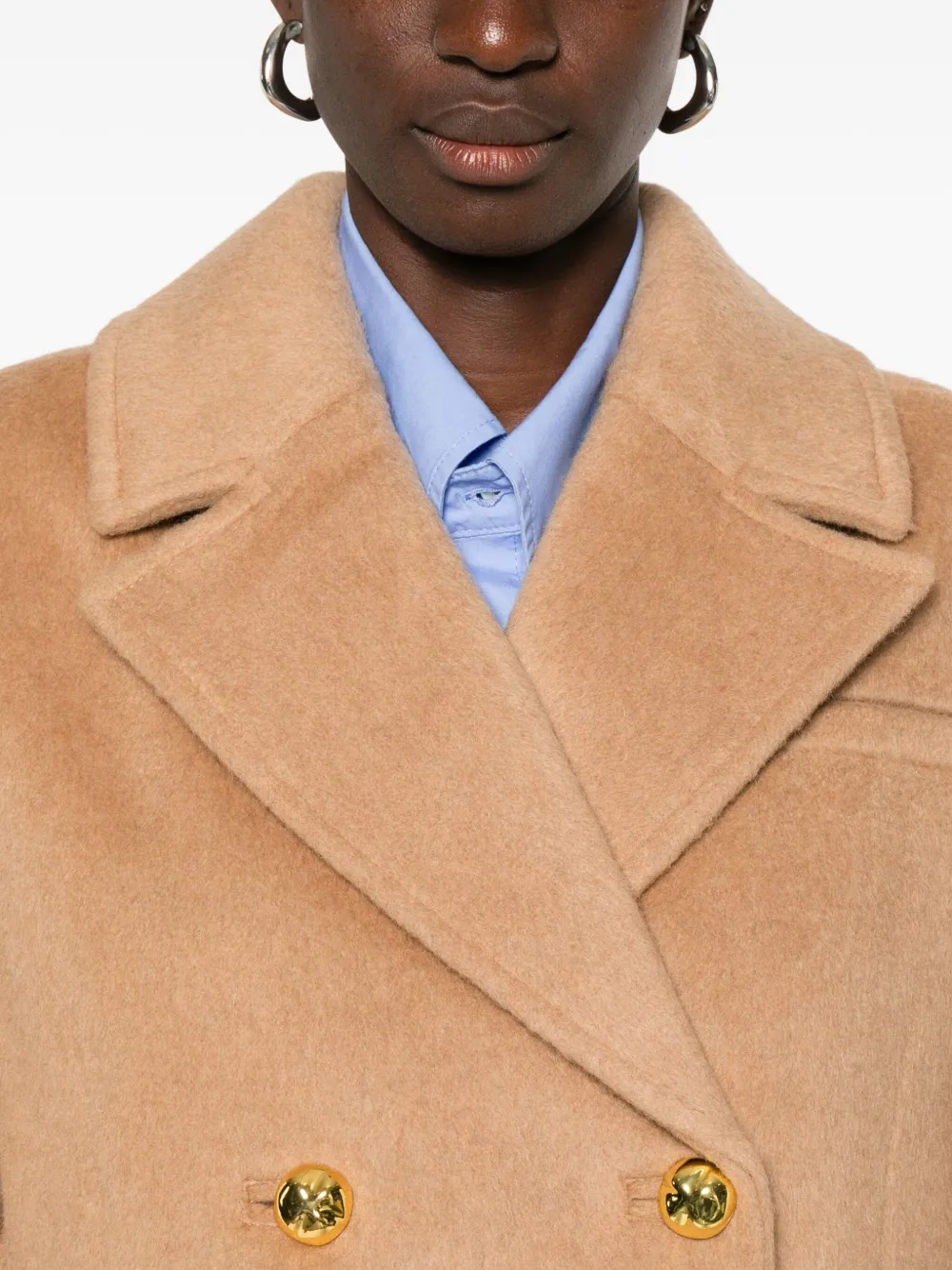 GANNI double-breasted jacket Beige
