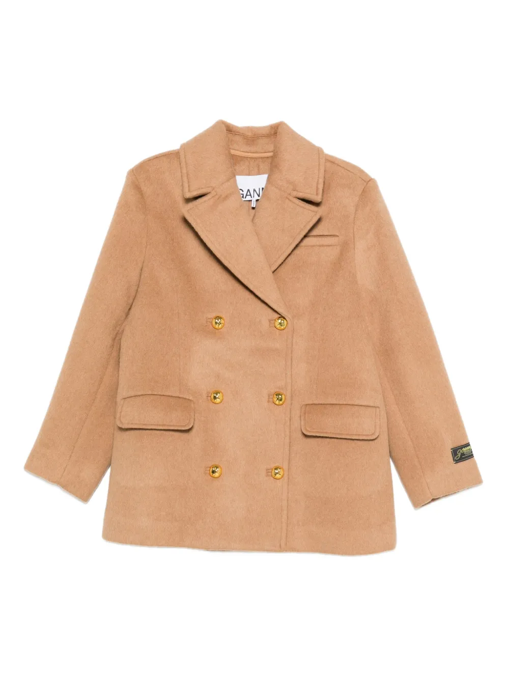 GANNI double-breasted jacket Beige