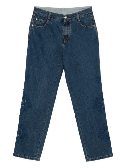 Ermanno Scervino lace-embellished jeans