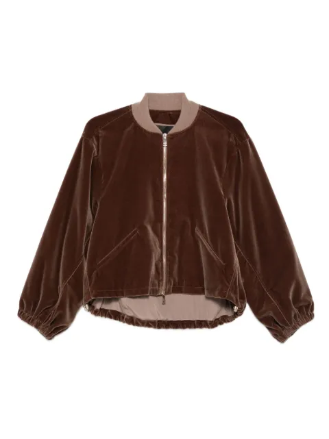 Fabiana Filippi velvet zip-up bomber jacket