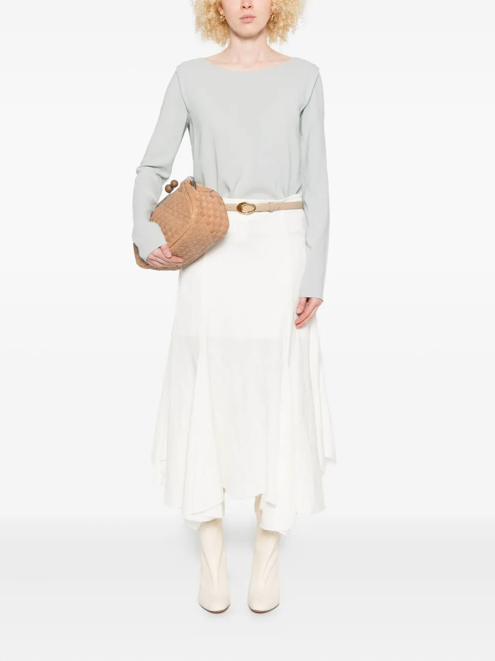 Ermanno Scervino Sweater met boothals en lange mouwen Blauw