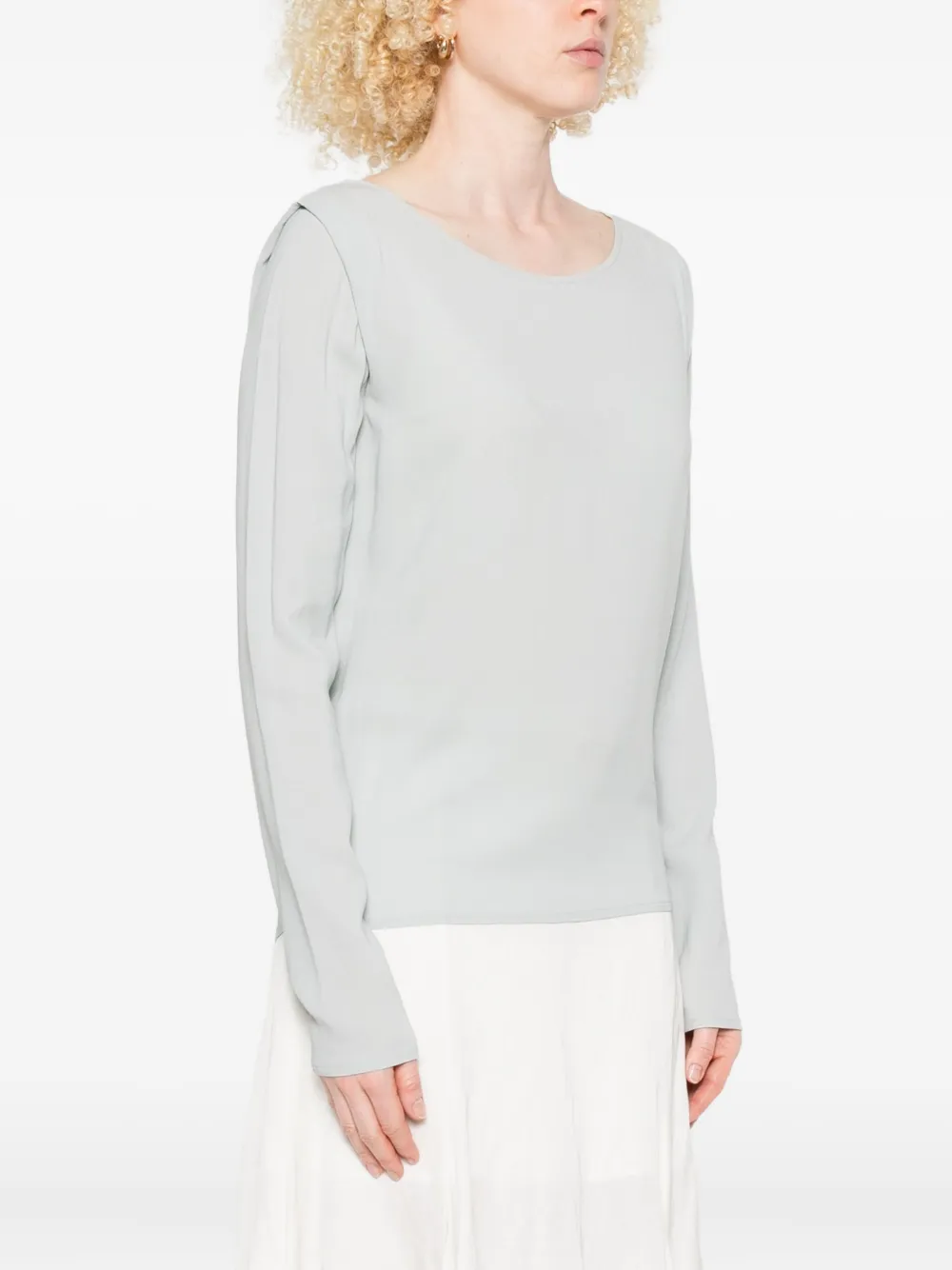 Ermanno Scervino Sweater met boothals en lange mouwen Blauw