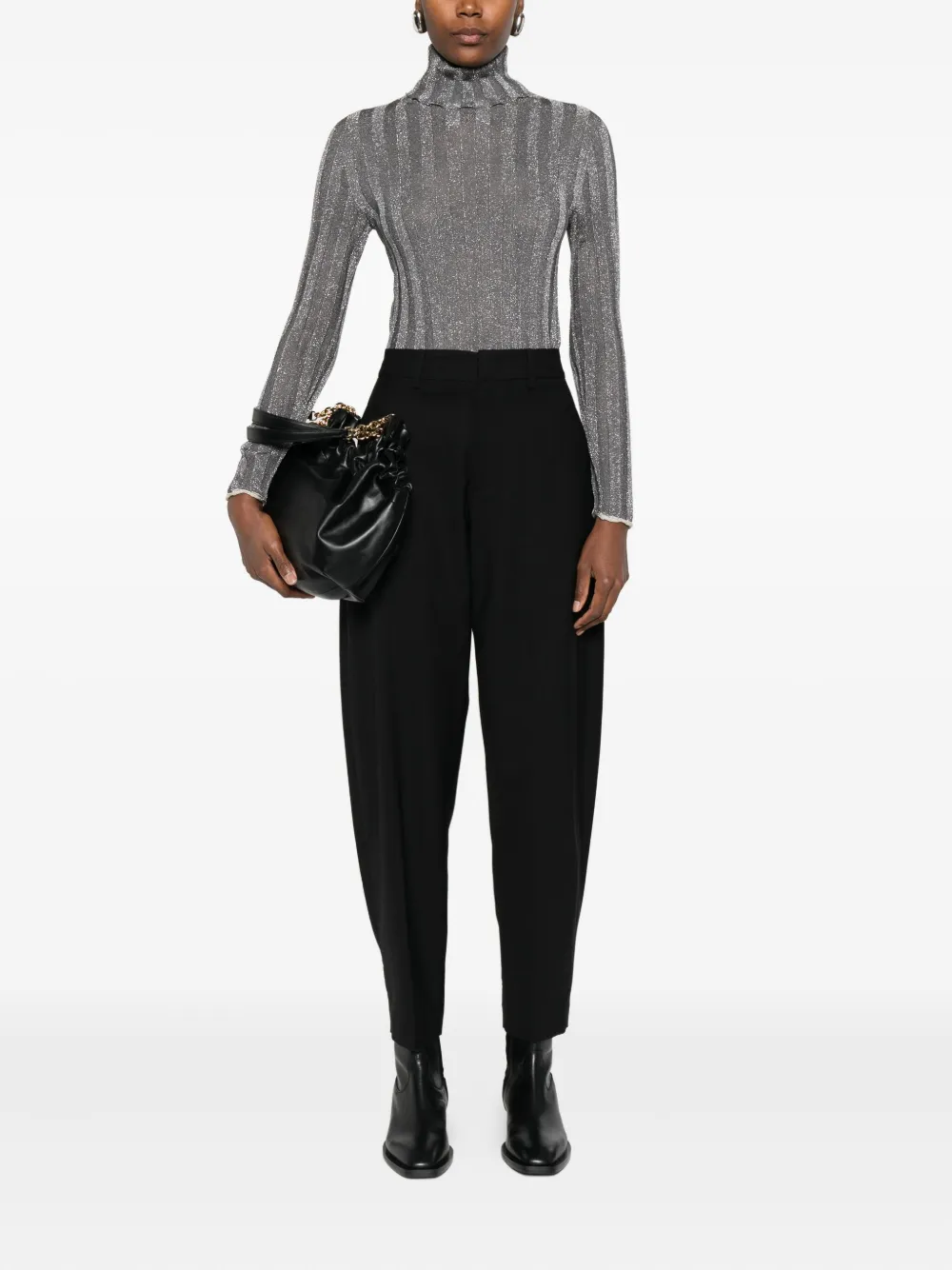 Fabiana Filippi Roll-neck Sweater In Gray