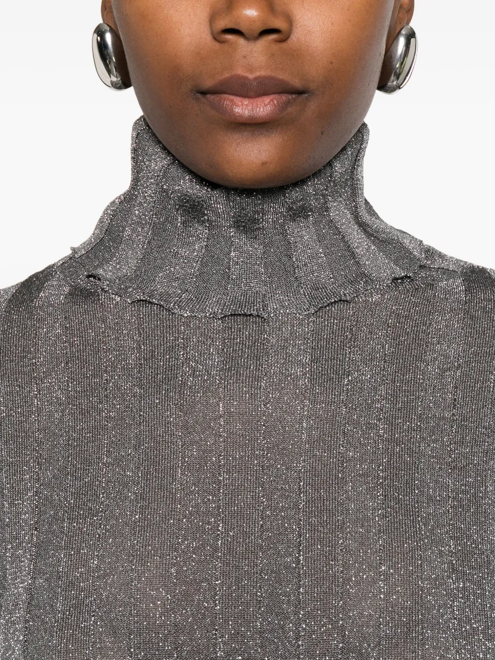 Fabiana Filippi Roll-neck Sweater In Gray