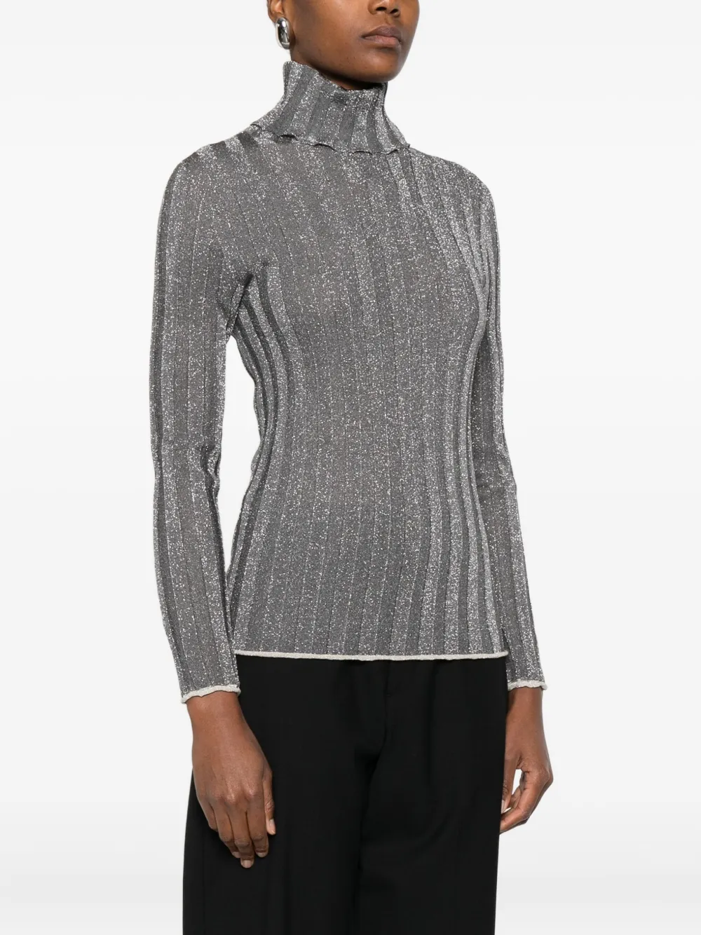 Fabiana Filippi Roll-neck Sweater In Gray