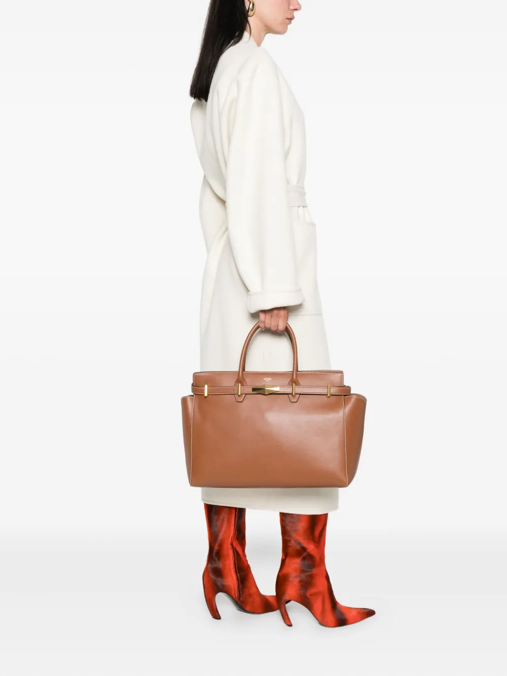 Jimmy Choo Diamond leren shopper met ceintuur Bruin