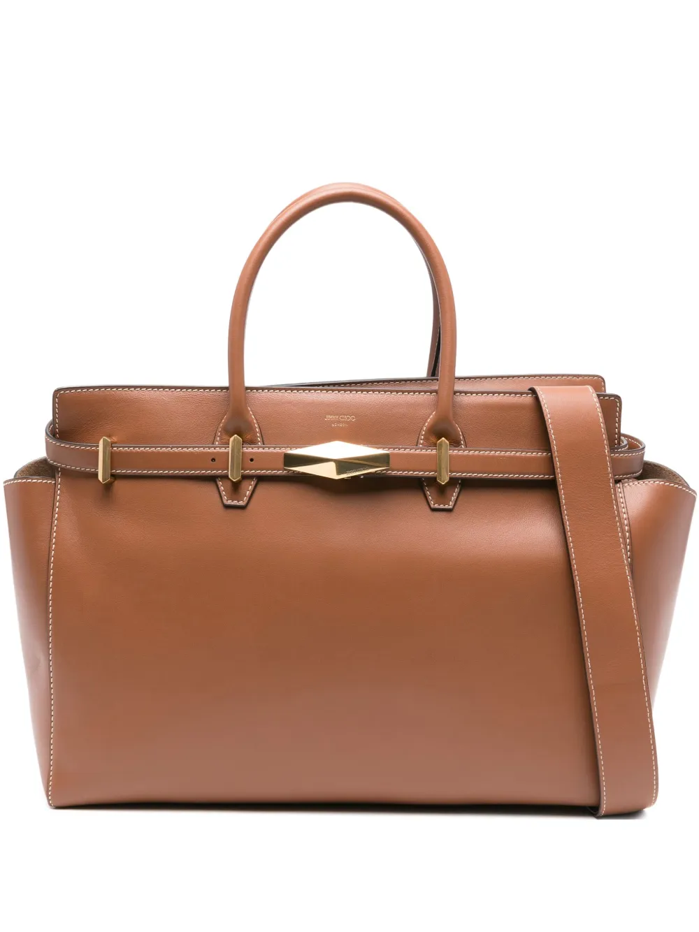Jimmy Choo Diamond leren shopper met ceintuur Bruin