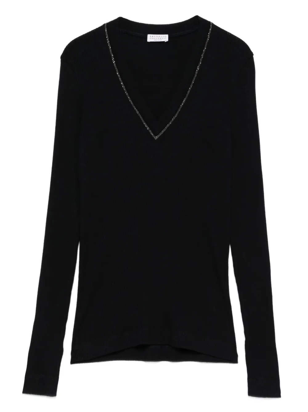 Brunello Cucinelli embellished V-neck sweater Blauw