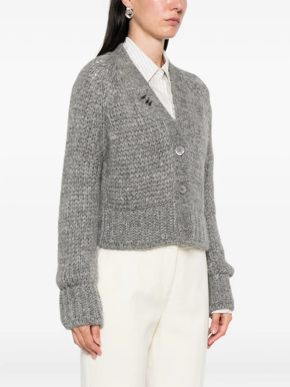 Ermanno Scervino Gebreid vest verfraaid met knopen Grijs