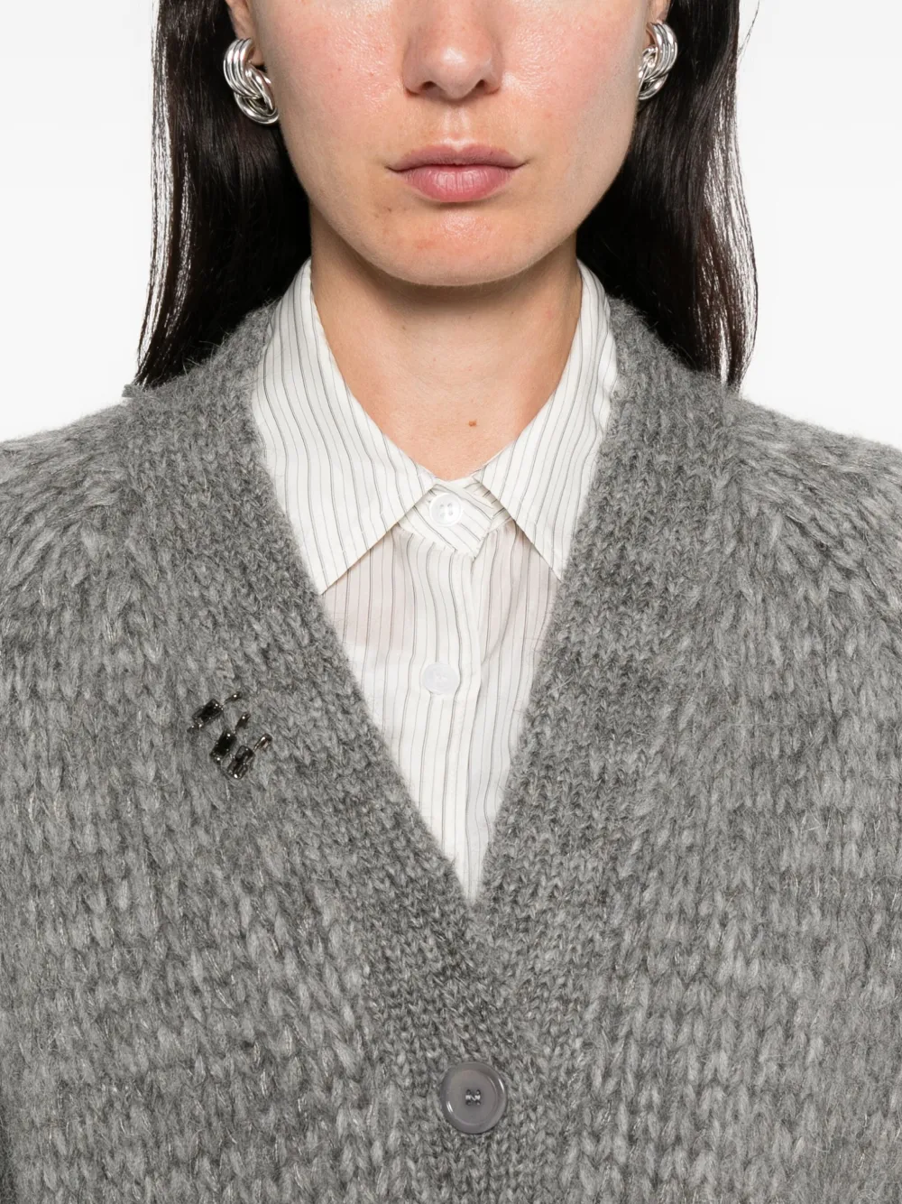 Ermanno Scervino Gebreid vest verfraaid met knopen Grijs