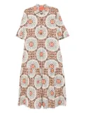 La DoubleJ patterned midi dress - Neutrals