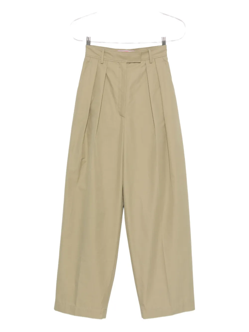 La DoubleJ pleated cotton trousers - Verde
