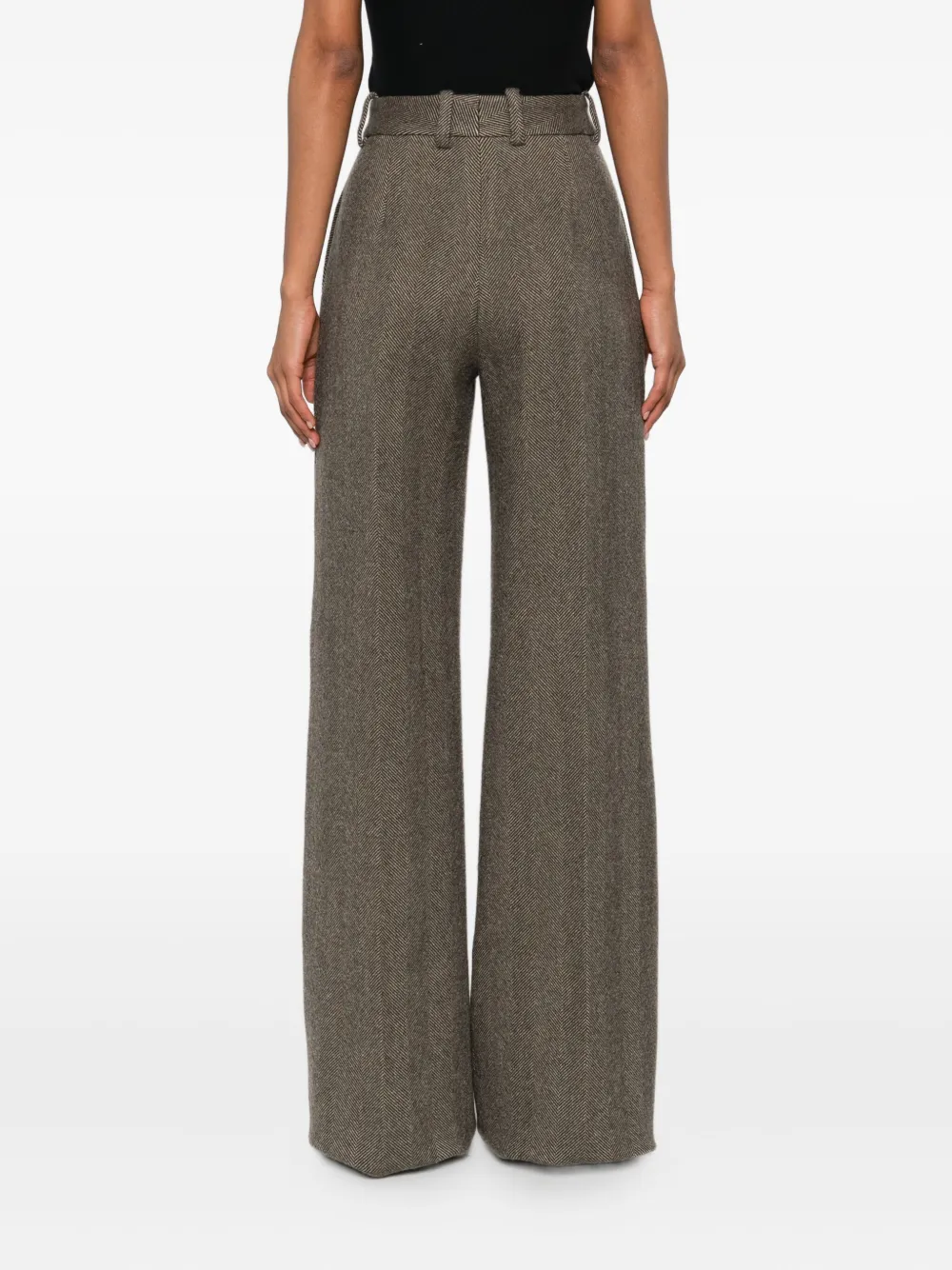 Ermanno Scervino Herringbone Trousers In Brown