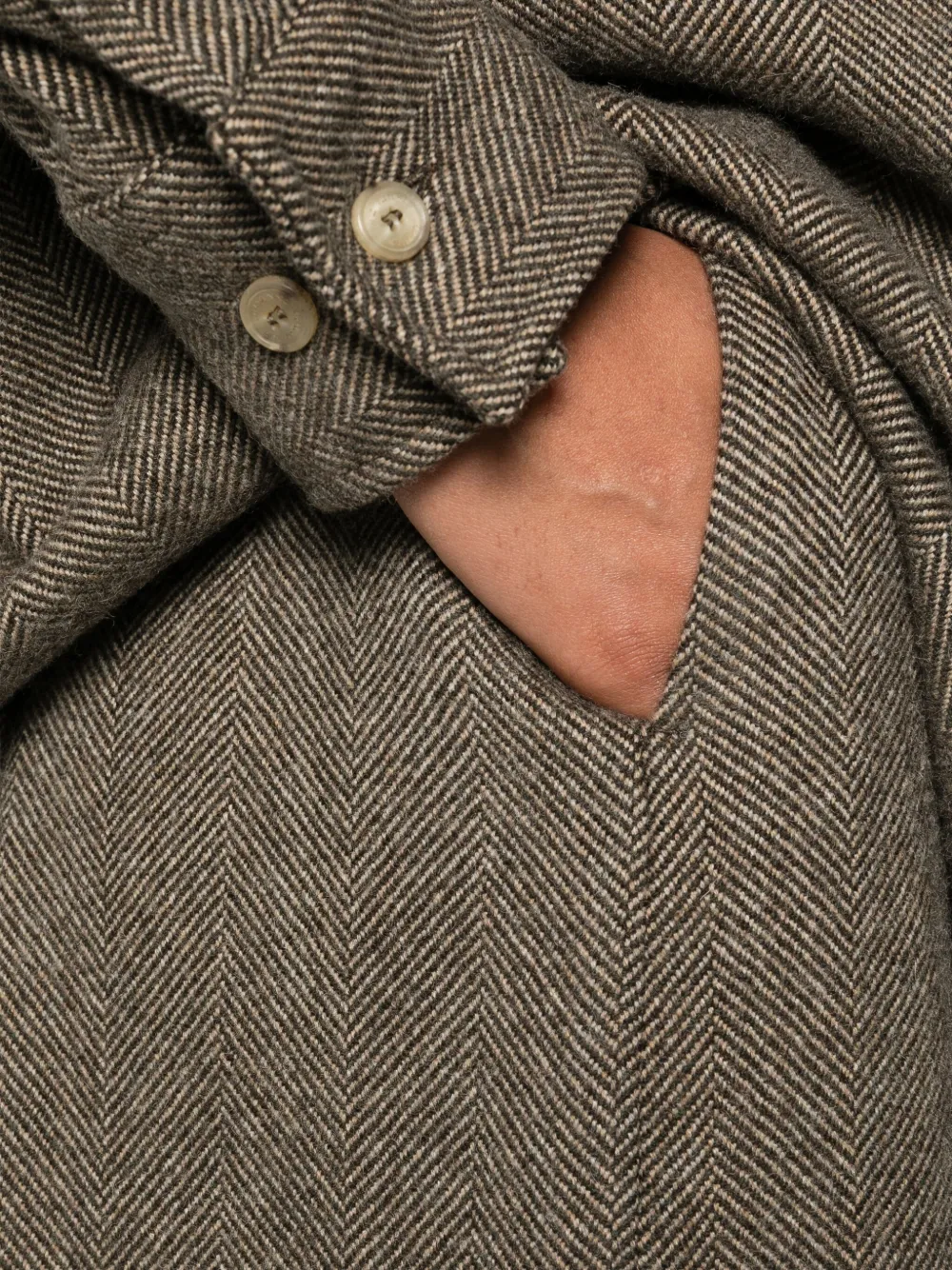 Ermanno Scervino Herringbone Trousers In Brown