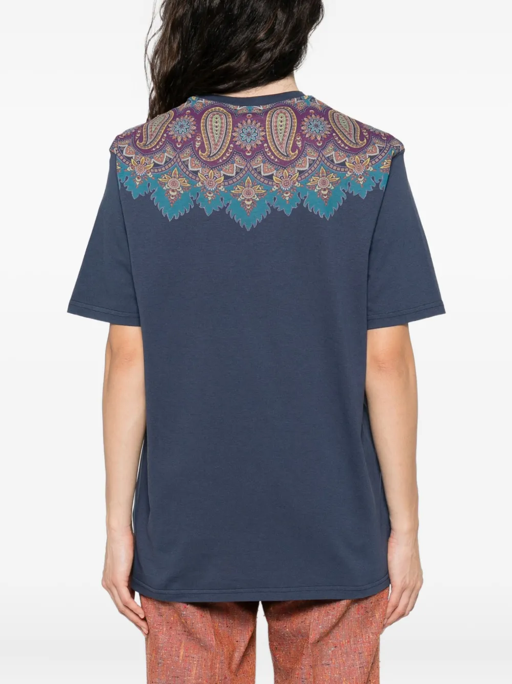 ETRO T-shirt met paisley-print Blauw