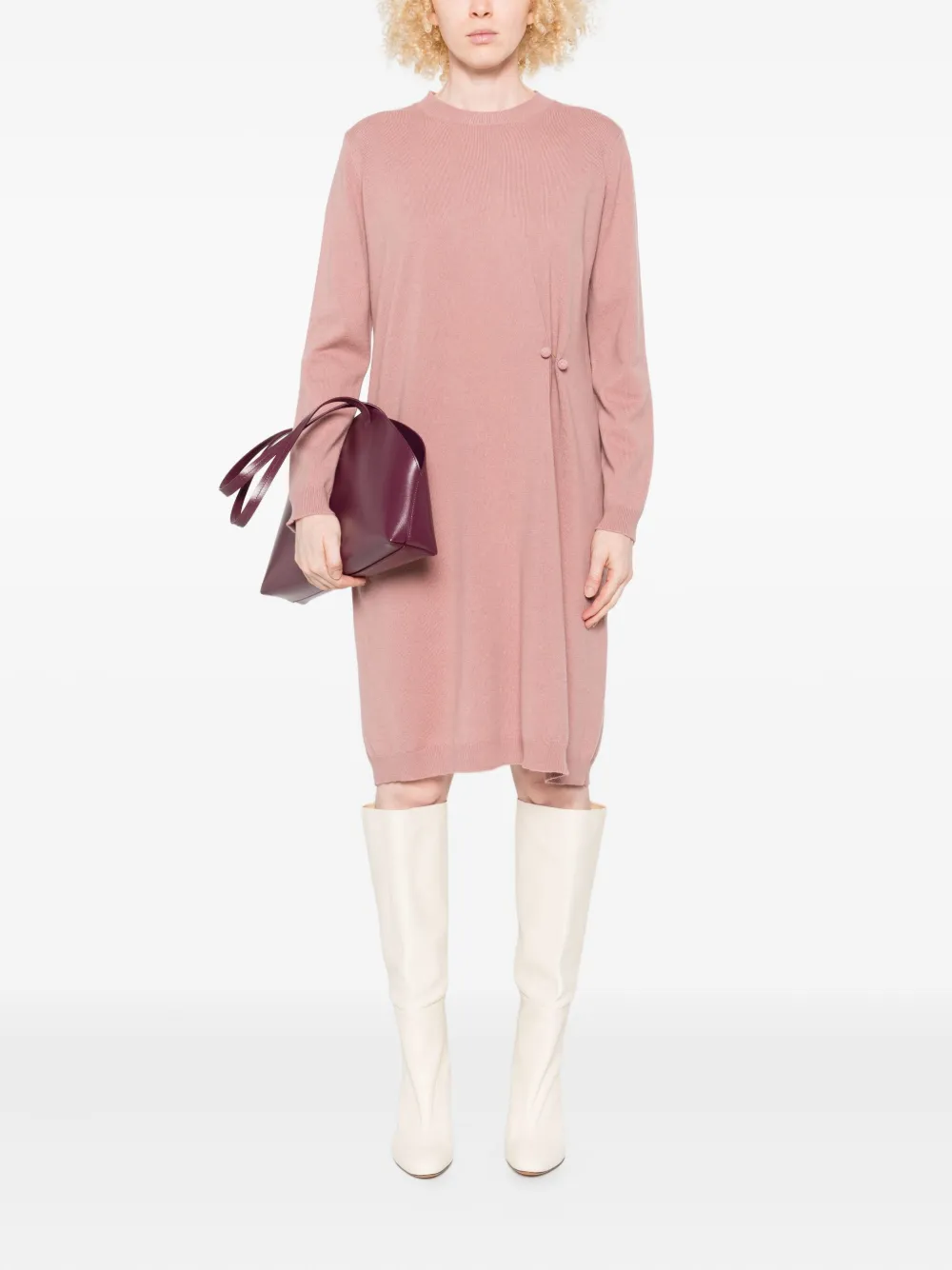 Fabiana Filippi Midi-jurk met geperforeerd detail - Roze