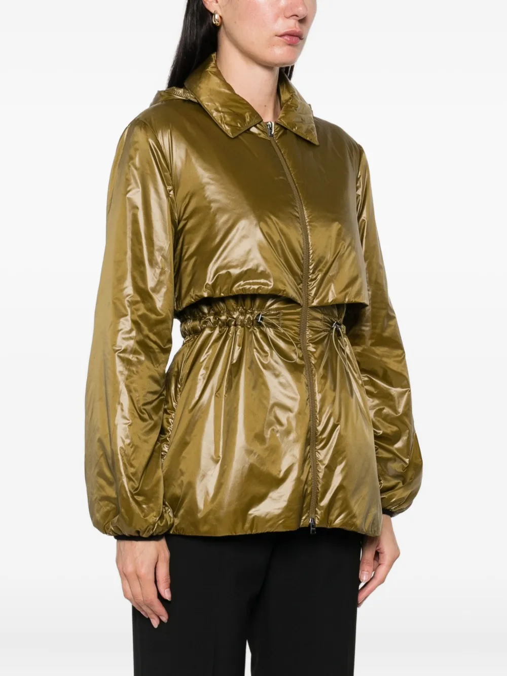 Herno Parka met trekkoord taille Groen