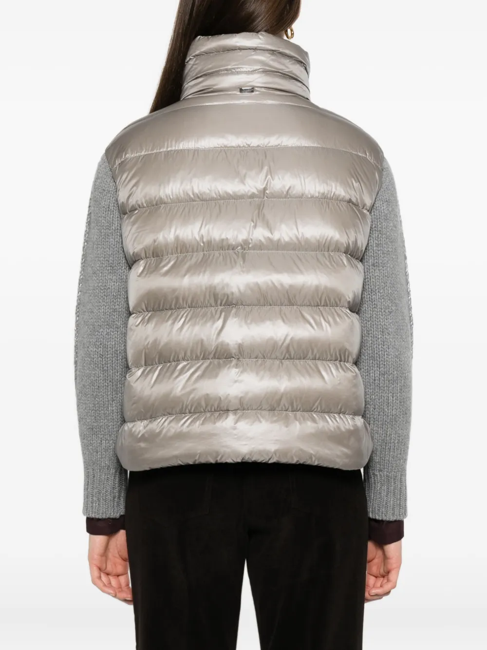 Herno quilted knitted-sleeve jacket Grijs