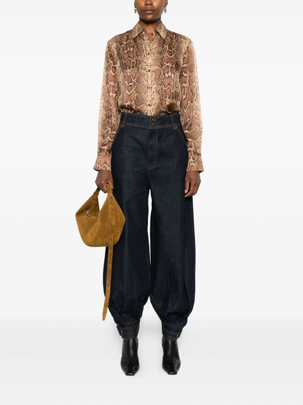 ZIMMERMANN Blouse met slangenhuidprint - Beige