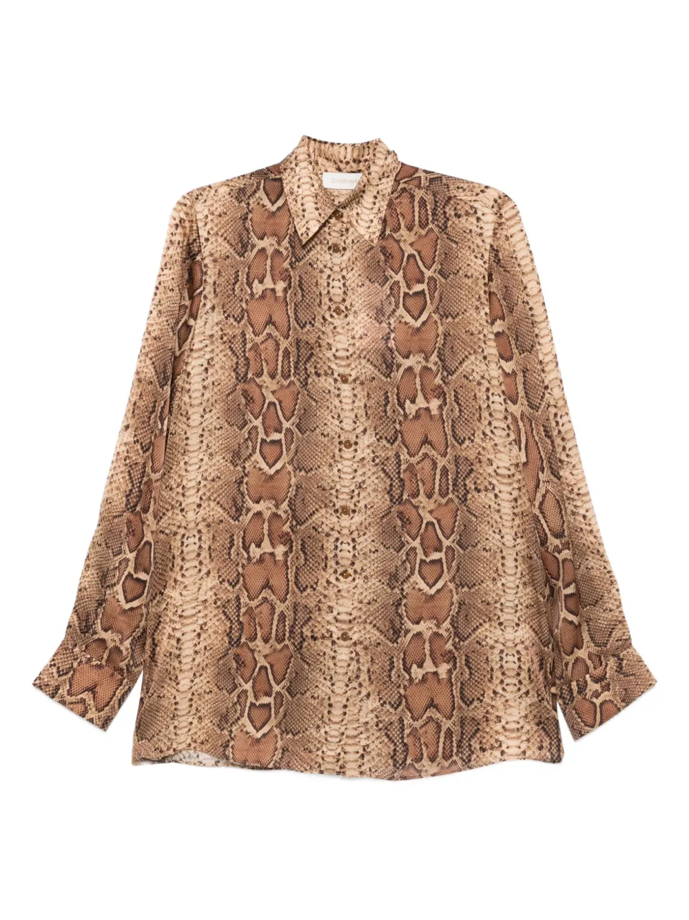 ZIMMERMANN snakeskin-print long-sleeve shirt | Neutrals | Image 1