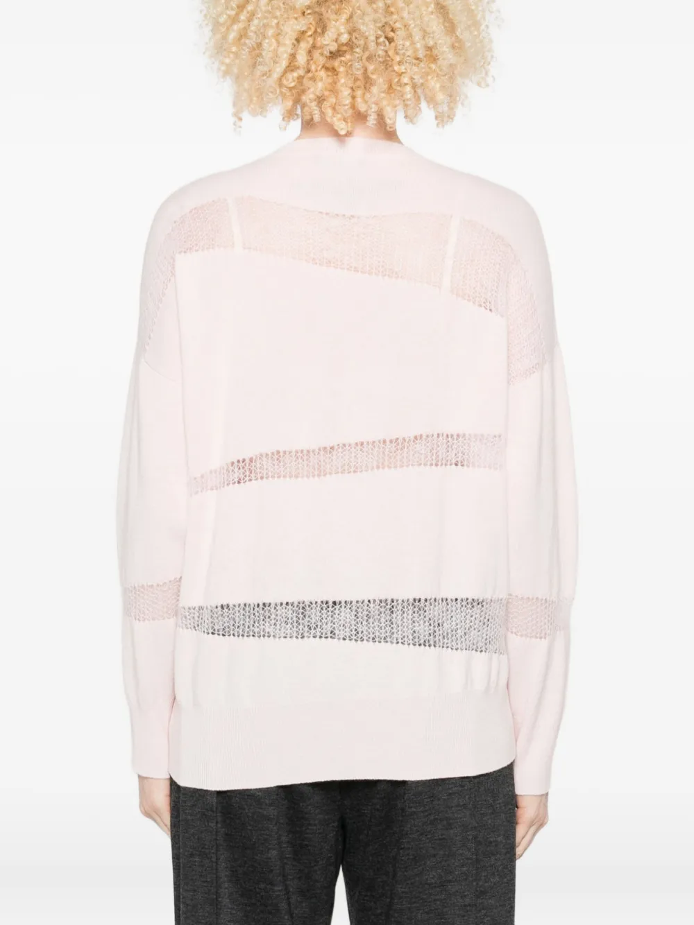 Fabiana Filippi Mesh-panel Sweater In Pink