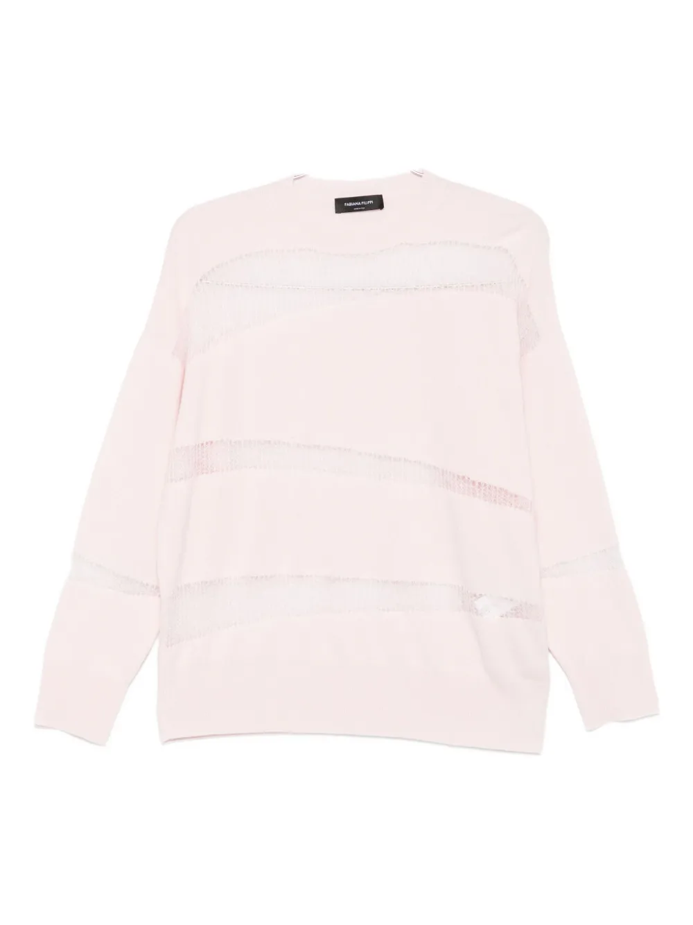 Fabiana Filippi Mesh-panel Sweater In Pink