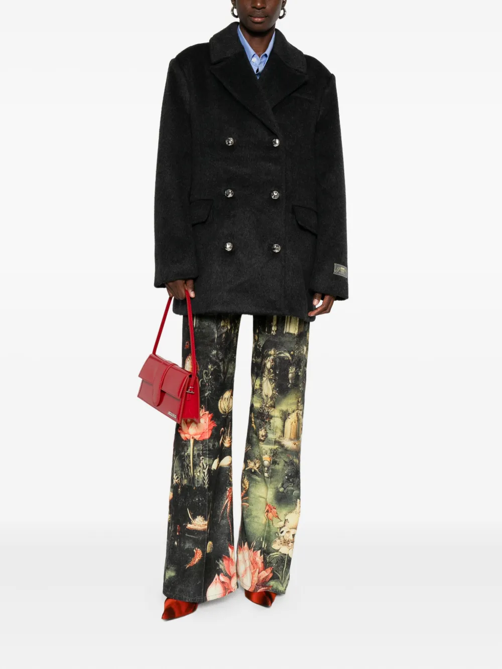 GANNI double-breasted jacket Grijs