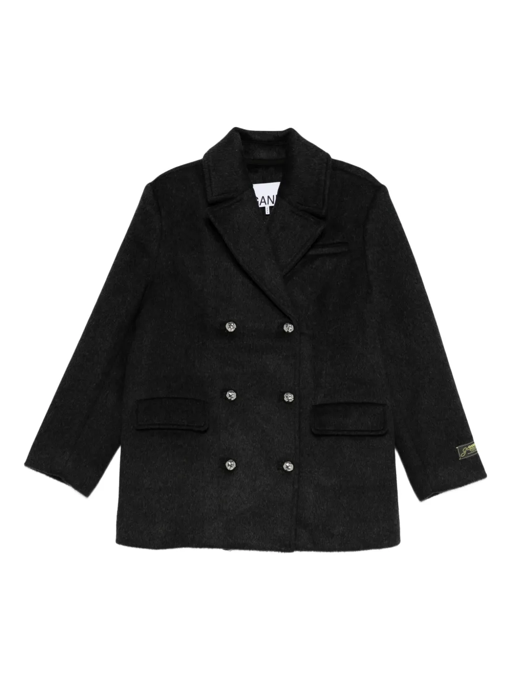 GANNI double-breasted jacket Grijs