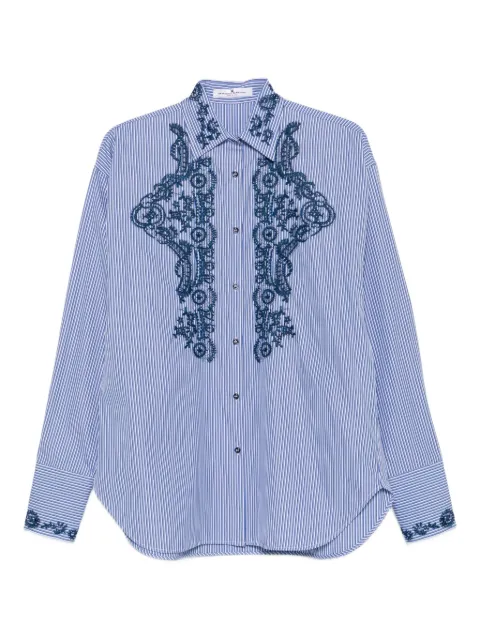 Ermanno Scervino floral-embroidered striped shirt