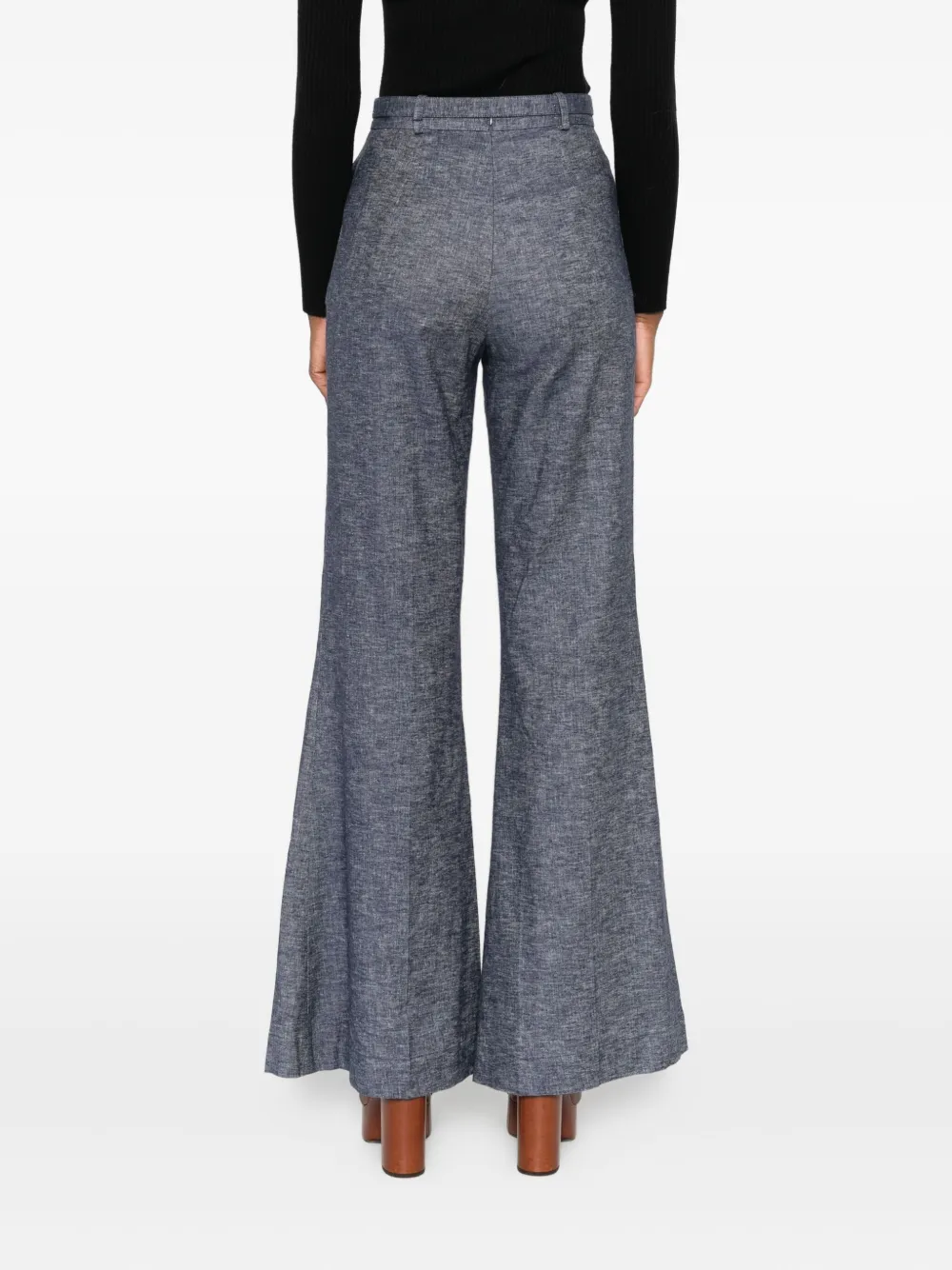 Zimmermann Hypnotic Belted Flared Trousers In Blue
