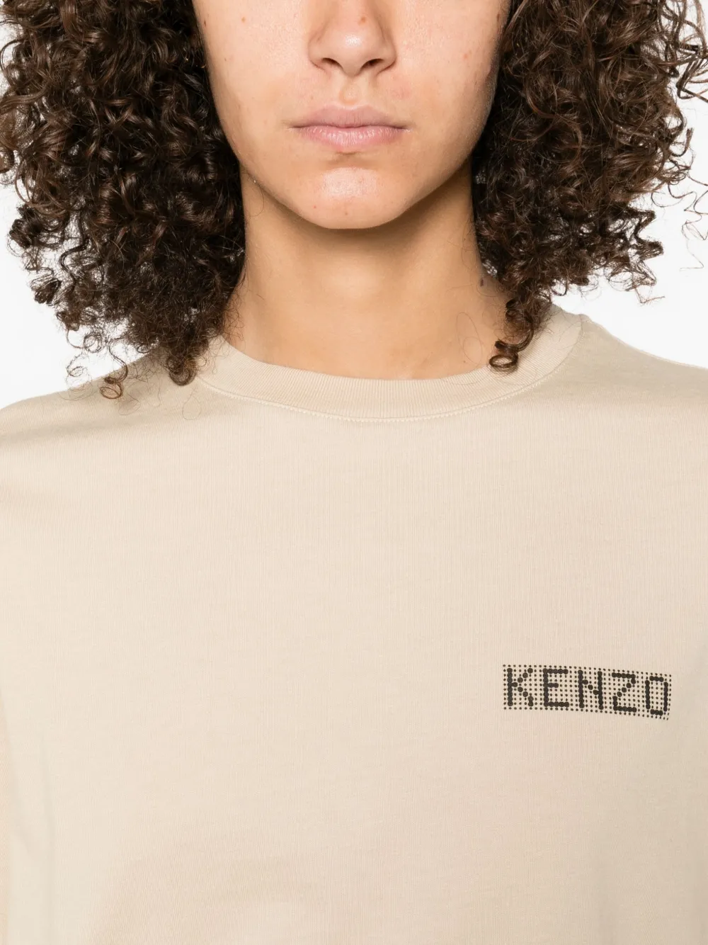 Kenzo logo-detail cotton top Beige