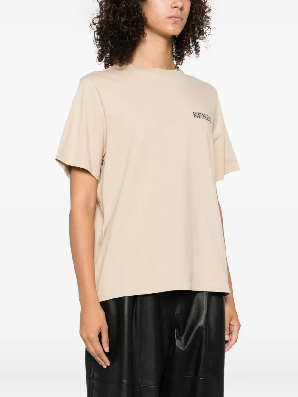 Kenzo logo-detail cotton top Beige
