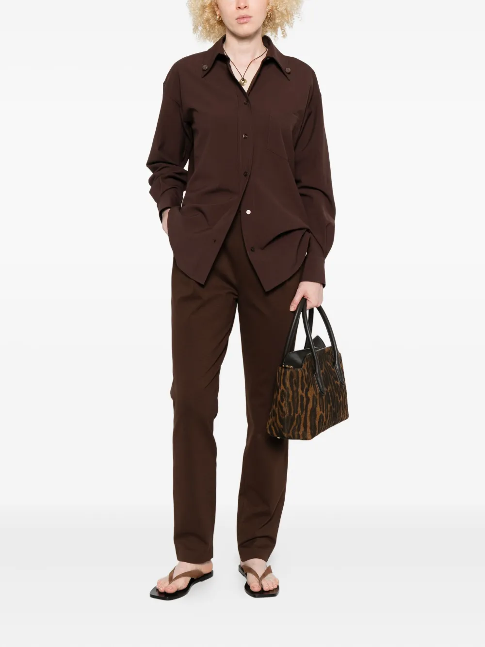 Fabiana Filippi button-fastening shirt Bruin
