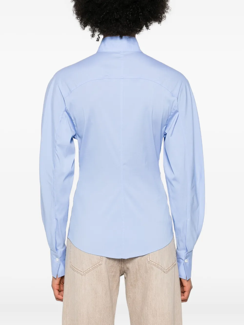 Brunello Cucinelli Puffed Sleeve Blouse In Blue